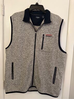 Chaps Sport Men's gray heather full-zip sweater fleece vest NWOT Sz XL
